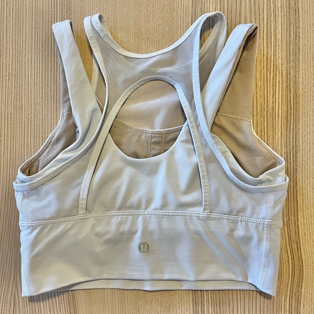 Lululemon White Mesh Sports Bra